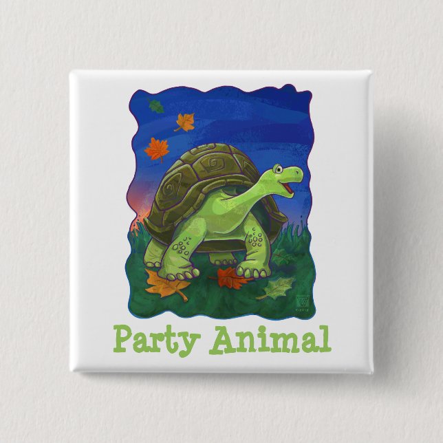 Tortoise Party Center 15 Cm Square Badge (Front)