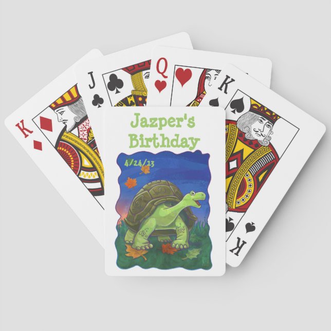 Tortoise Party Center Playing Cards (Back)