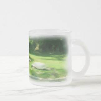 Tortoise Race Frosted Glass Coffee Mug