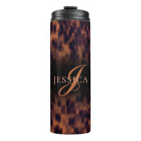 Tortoise Shell Pattern Animal Print Monogram Name