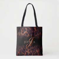 Tortoise Shell Pattern Animal Print Monogram Name 