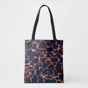 Tortoise Shell Personalized Monogram Tote Bag