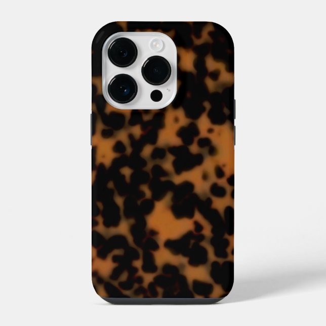 Tortoise Shell Print, Sable Dark Amber Brown iPhone Case (Back)