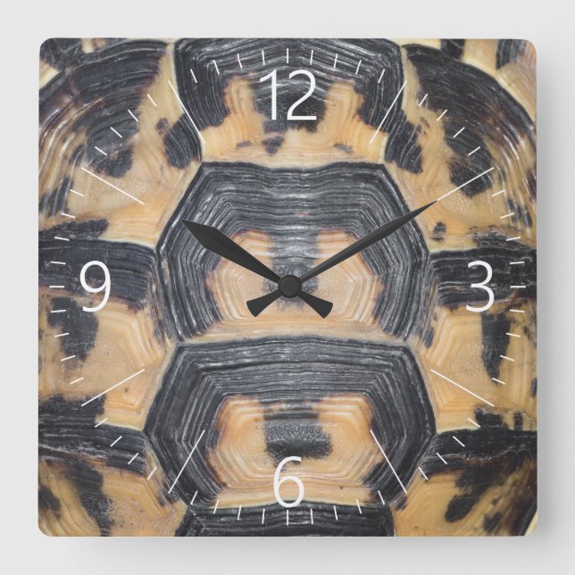 Tortoise shell square wall clock (Front)