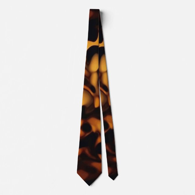 Tortoise Shell Turtle Shell Pattern Amber Brown Tie (Front)