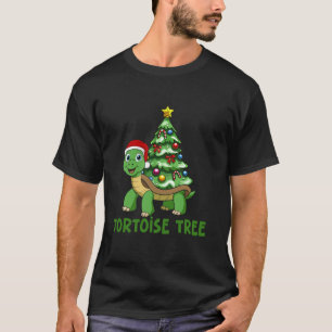 Tortoise Tree Christmas Turtle Hat Santa Funny Paj T-Shirt