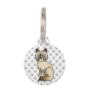 Tortoiseshell Birman / Ragdoll Cat & Pet's Info Pet Tag