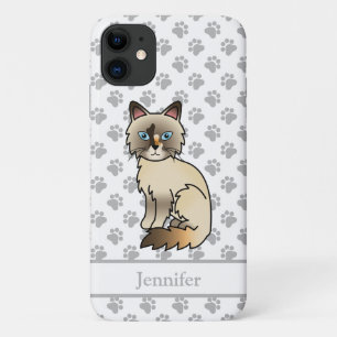 Tortoiseshell Birman / Ragdoll Cute Cat & Name iPhone 11 Case