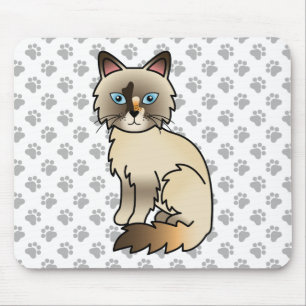 Tortoiseshell Birman / Ragdoll Cute Cat & Paws Mouse Mat