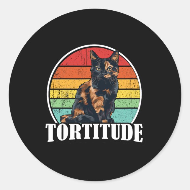 Tortoiseshell Cat  Classic Round Sticker (Front)