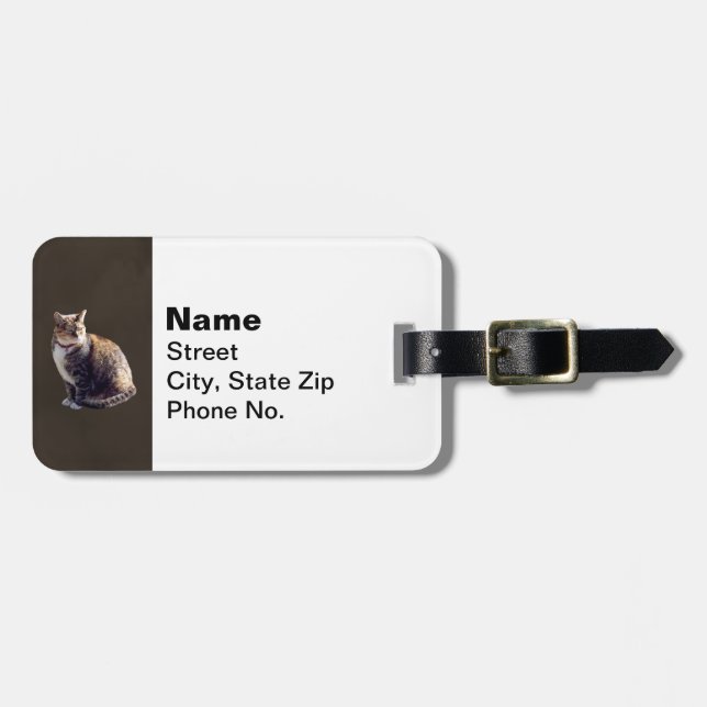 Tortoiseshell Cat Luggage Tag (Front Horizontal)