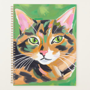 Tortoiseshell Cat Painting Watercolor Art Planner