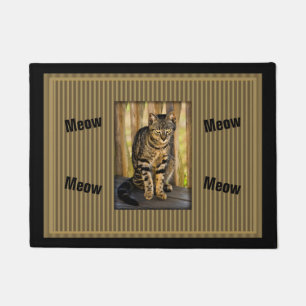 Tortoiseshell Cat Portrait, Closeup Animal Photo Doormat