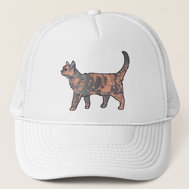 Tortoiseshell Cat Trucker Hat (Front)