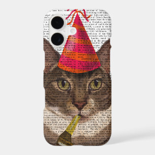 Tortoiseshell Cat with Party Hat