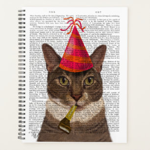 Tortoiseshell Cat with Party Hat Planner