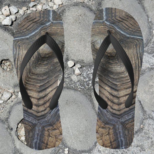 Tortoiseshell Grey and Brown Masculine Pattern Flip Flops (Creator Uploaded)