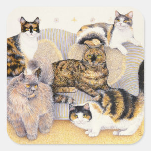 Tortoiseshell ladies square sticker