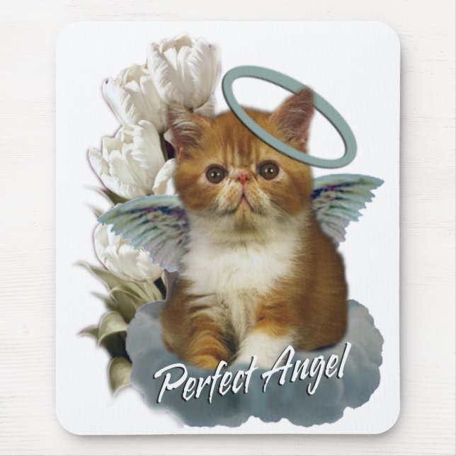 Tortoiseshell Persian Angel Mouse Mat (Front)