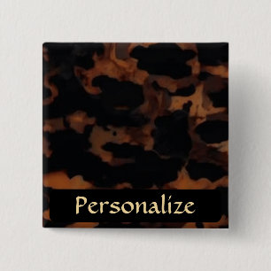 Tortoiseshell Seamless Pattern, Chic TortoiseShell 15 Cm Square Badge