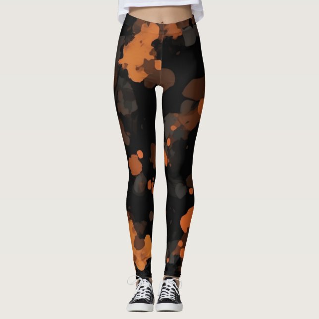 TortoiseShell Vintage Retro, Tortoiseshell Pattern Leggings (Front)