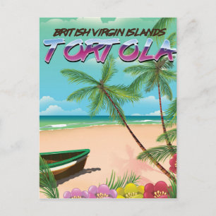 Tortola British virgin islands travel poster Postcard