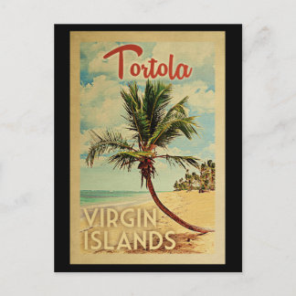 Tortola Palm Tree Vintage Travel Postcard