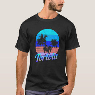 Tortola Retro Tropical Palm Trees Vacation T-Shirt