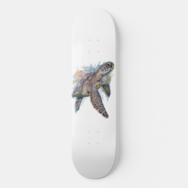 Tortuga de mar multicolor skateboard (Front)