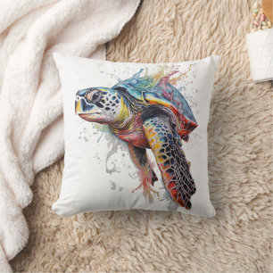 Tortuga marina multicolor cushion