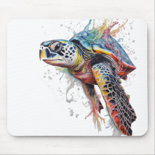 Tortuga marina multicolor mouse mat
