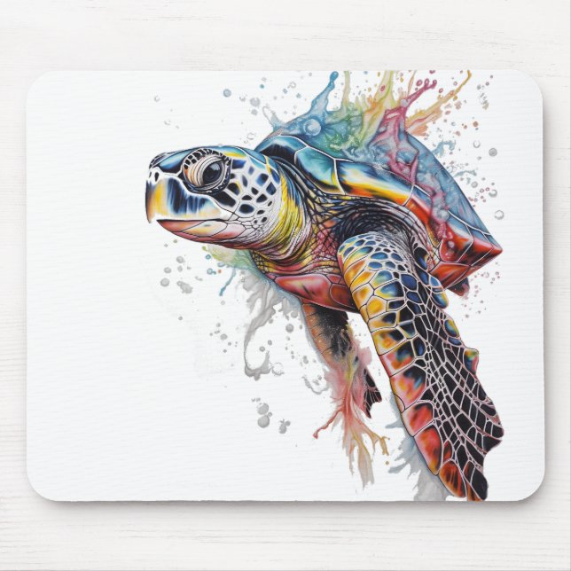 Tortuga marina multicolor mouse mat (Front)