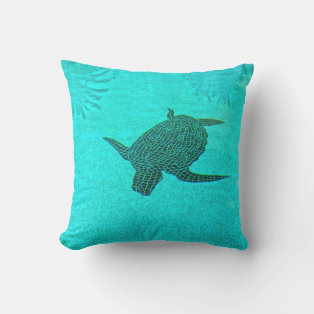 Tortuga Turtle Mosaic on Sanibel Island Florida Cushion (Front)