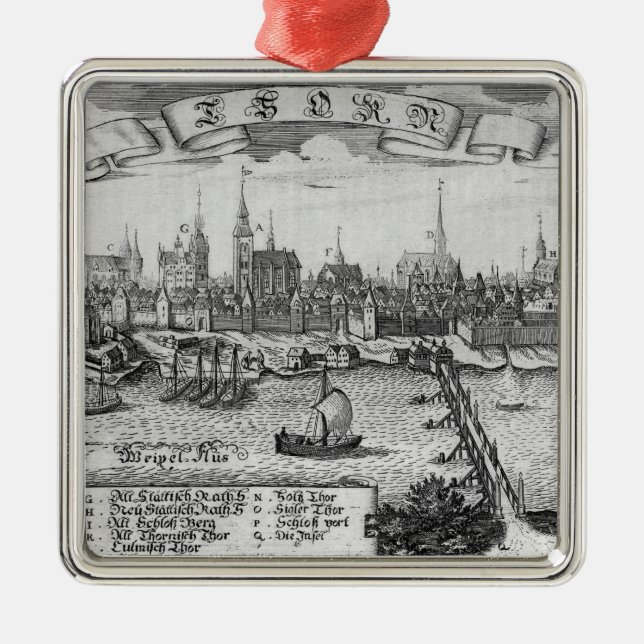 Torun, Poland Metal Tree Decoration (Front)