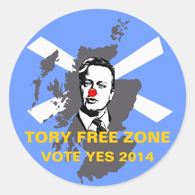 Tory Free Zone Scottish Independence Sticker (Front)