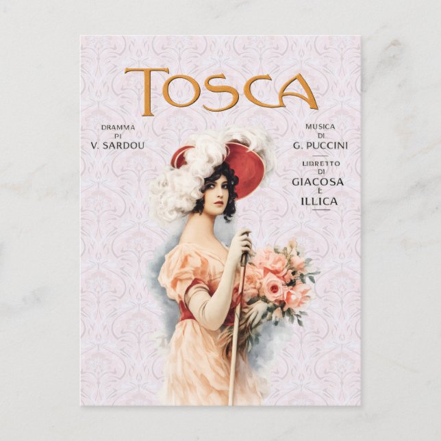 Tosca Opera Vintage - Puccini Opera Poster Design Postcard (Front)