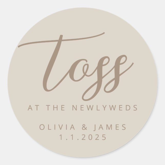 Toss At The Newlyweds Sticker (Front)