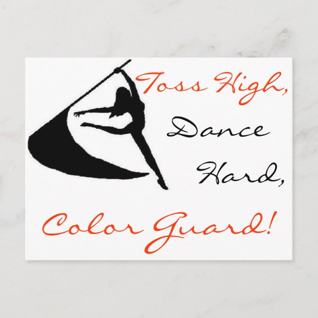 Toss High, Dance Hard, Colour Guard Postcard (Front)