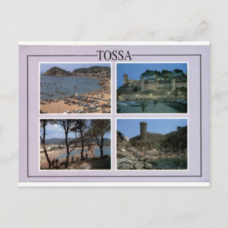 Tossa de Mar Vintage Beach and Castle Multiview Postcard