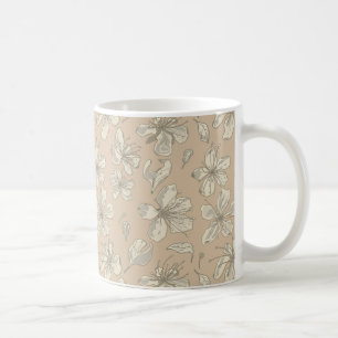 Tossed Blossoms on Light beige - seamless pattern Coffee Mug