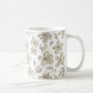 Tossed Blossoms transparent - seamless pattern. Coffee Mug