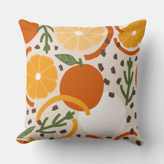 Tossed Citrus & Confetti Accent Retro Kitchen Cushion (Front)