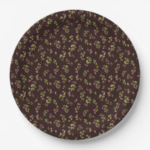 Tossed Floral Wildflowers on Chocolate Brown