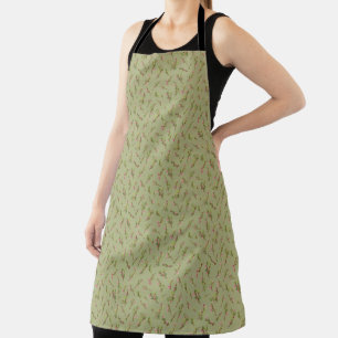 Tossed Floral Wildflowers on Pistachio Green Apron
