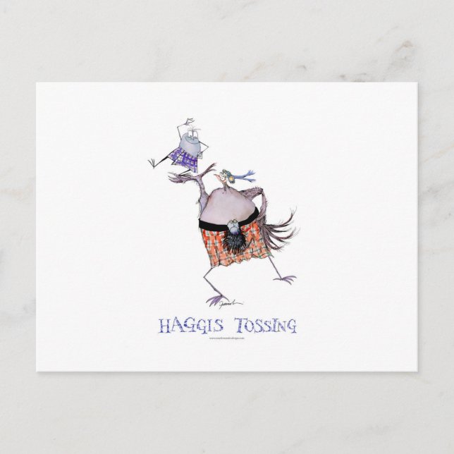 tossing the haggis postcard (Front)