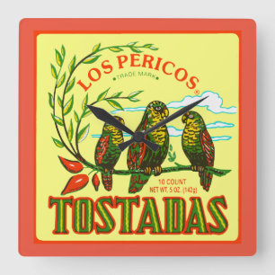 TOSTADAS SQUARE WALL CLOCK