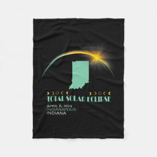 Total 2024 Solar Eclipse 2024 040824 V1 Fleece Blanket