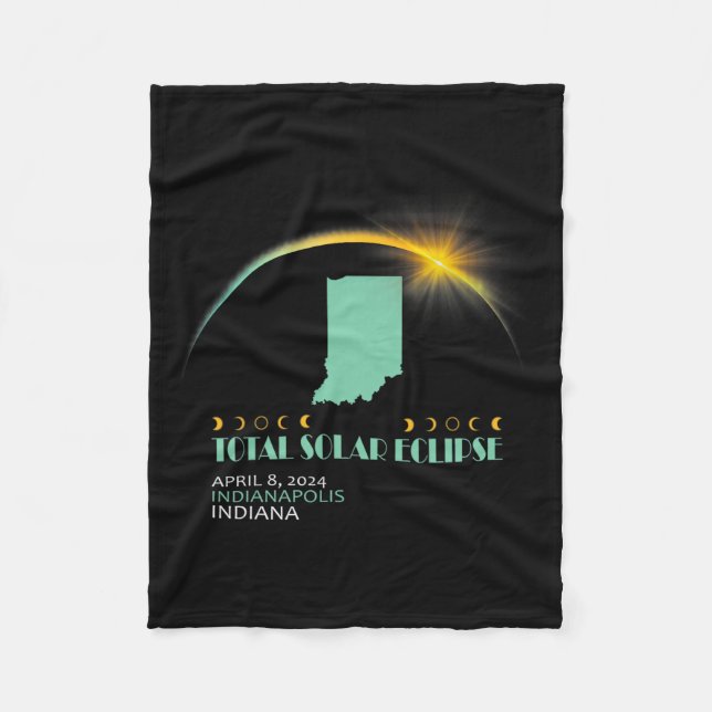 Total 2024 Solar Eclipse 2024 040824 V1  Fleece Blanket (Front)