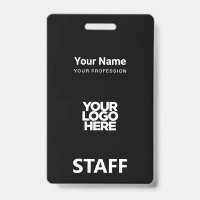 Total Black Employee Name Business Logo Staff Tag