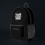 Total black | Personalised Corporate Logo and Text Printed Backpack<br><div class="desc">Total black | Personalised Corporate Logo and Text Modern Business Printed Backpack</div>